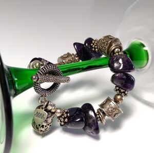 Bead Chicks Chunky Amethyst Sterling Silver Beaded Bracelet